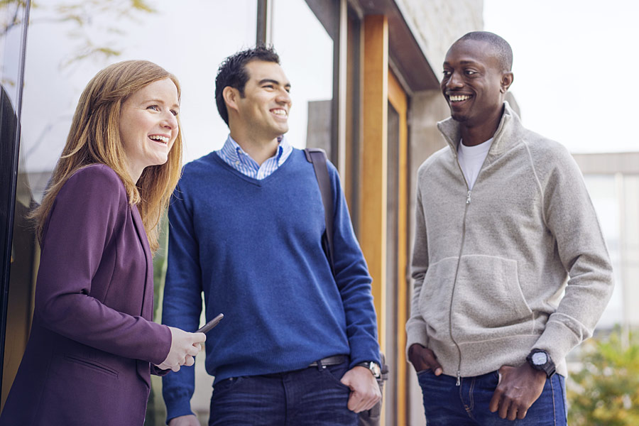 Group of diverse students talking