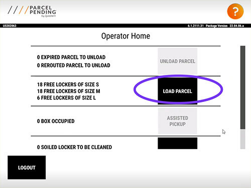 Parcel Locker Courier Guide Load Parcels Step 1