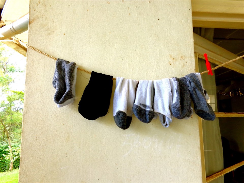 Socks Drying At Home - May 7 2013