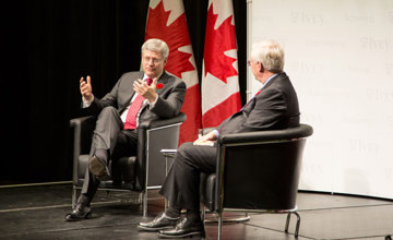 Ivey hosts Prime Minister Harper for a discussion on the Canadian economy