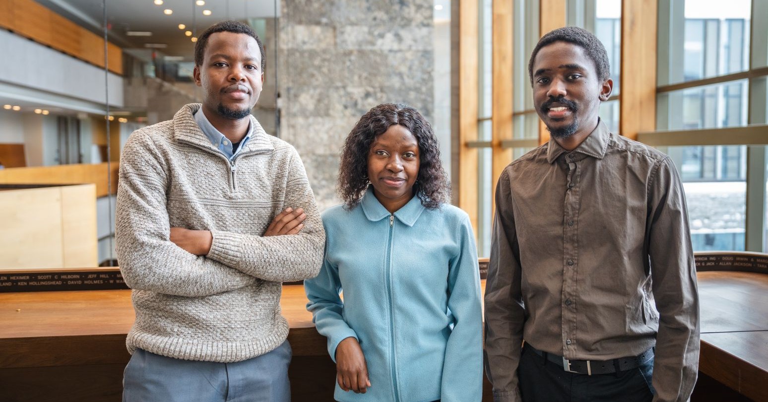 Peter Mugabo, Catherine Ngugi, and RickJohn Ngugi at Ivey Business School.