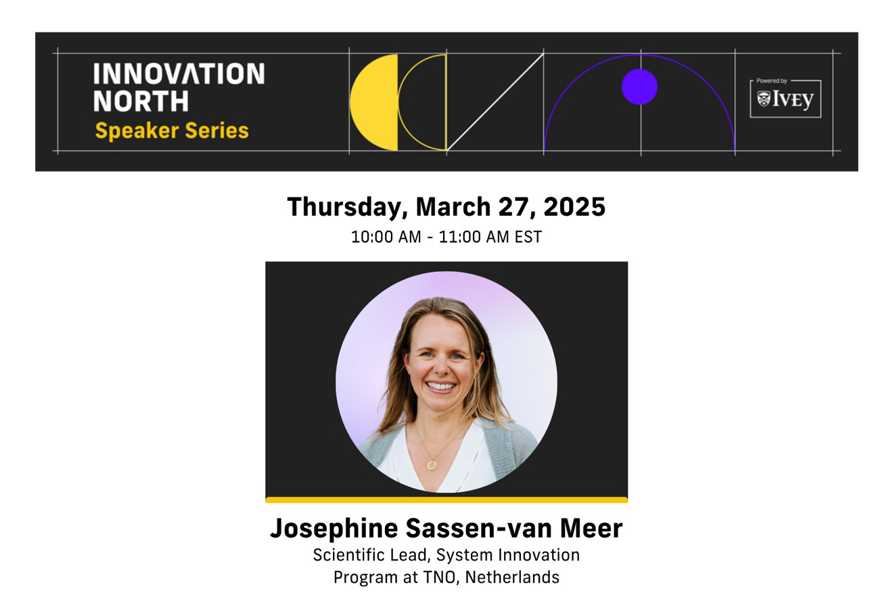 Innovation North Speaker Series: Josephine Sassen-Van Meer, System Innovation Program at TNO, Netherlands