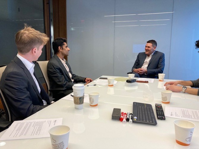 Students Sujay Nair and Nick Woolcombe Interviewing Mr. Tye Bousada