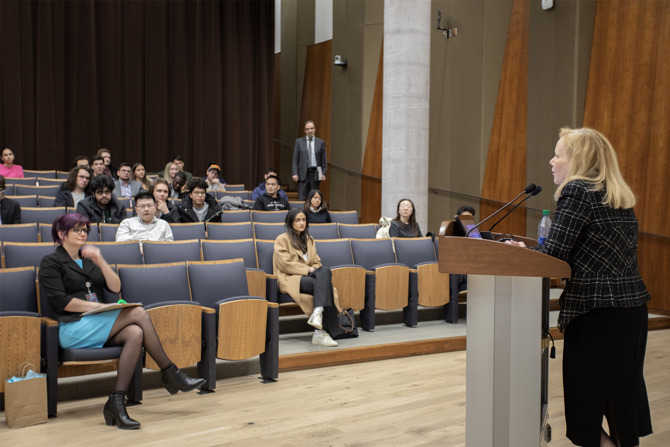 Ms. Kim Shannon speaking to Ivey Value Investing Students