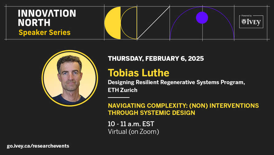 Innovation North Speaker Series: Tobias Luthe, Federal Institute of Technology ETH Zurich